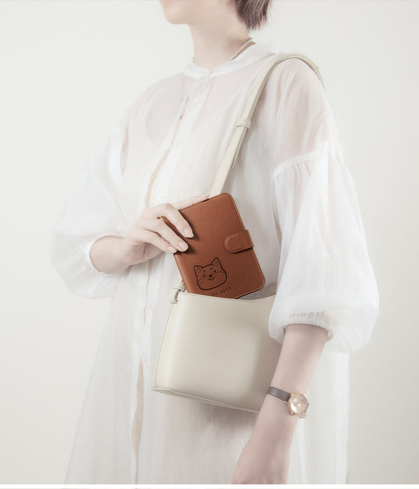 【ekax x Shibasays】  Leatherette Passport Holder