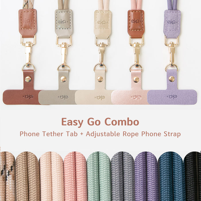 Easy Go Combo (Phone Tether Tab + Adjustable Rope Phone Strap)