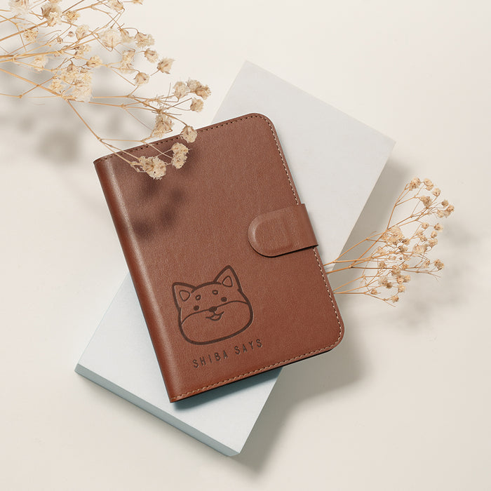 【ekax x Shibasays】  Leatherette Passport Holder
