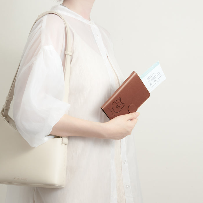 【ekax x Shibasays】  Leatherette Passport Holder