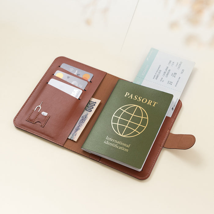【ekax x Shibasays】  Leatherette Passport Holder