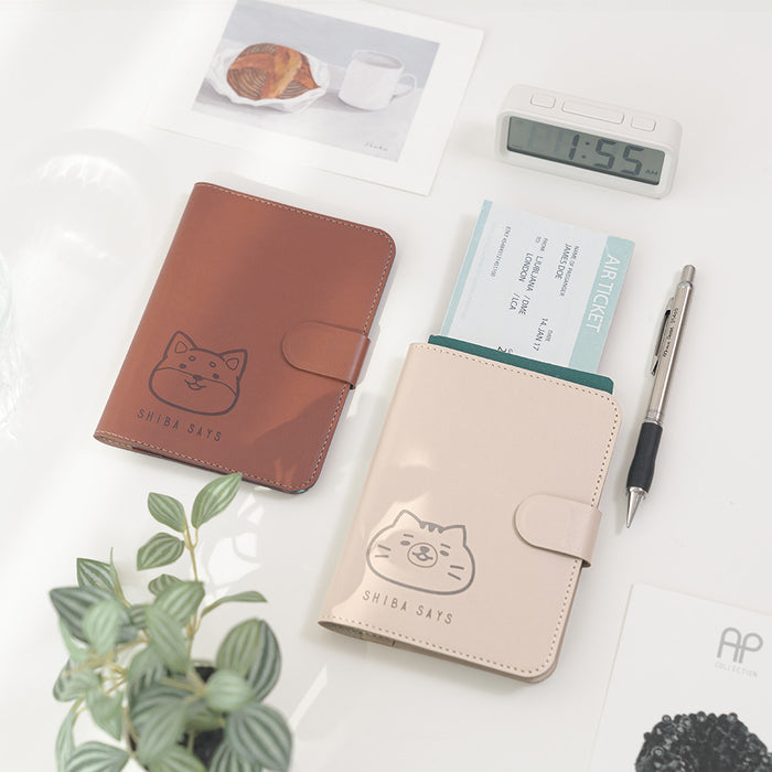 【ekax x Shibasays】  Leatherette Passport Holder