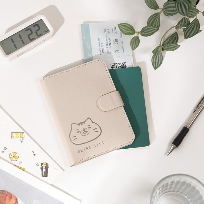 【ekax x Shibasays】  Leatherette Passport Holder