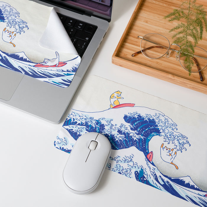 Kanagawa Meow-3-in-1 Mouse Pad (Large/standard)