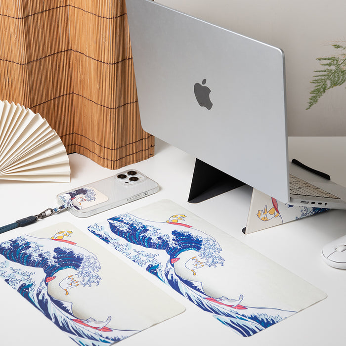 Kanagawa Meow-3-in-1 Mouse Pad (Large/standard)