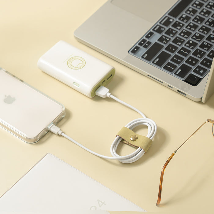 Leatherette Snap Button Cable Organizer Set