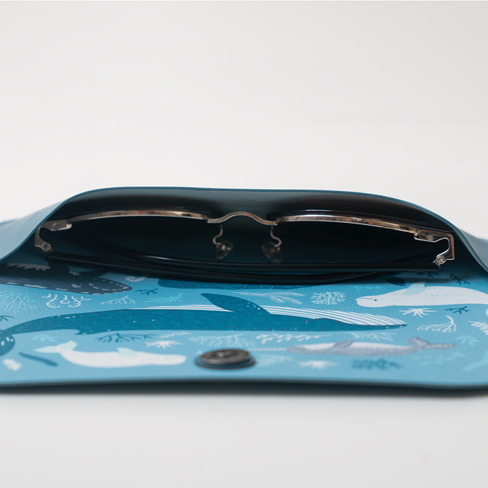 Magnetic Leather Glasses Case