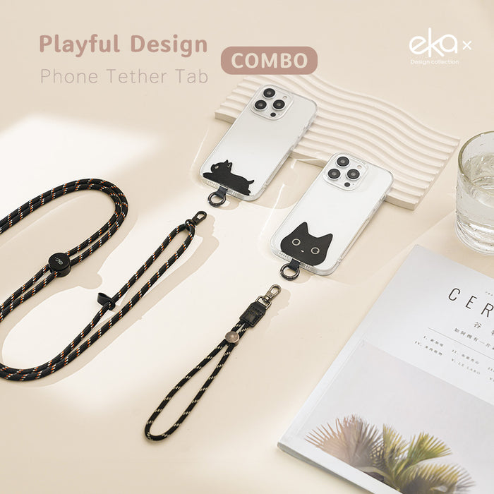 [Combo's]Playful Design Phone Tether Tab+ 6mm Rope Lanyard +Adjustable Wrist Strap