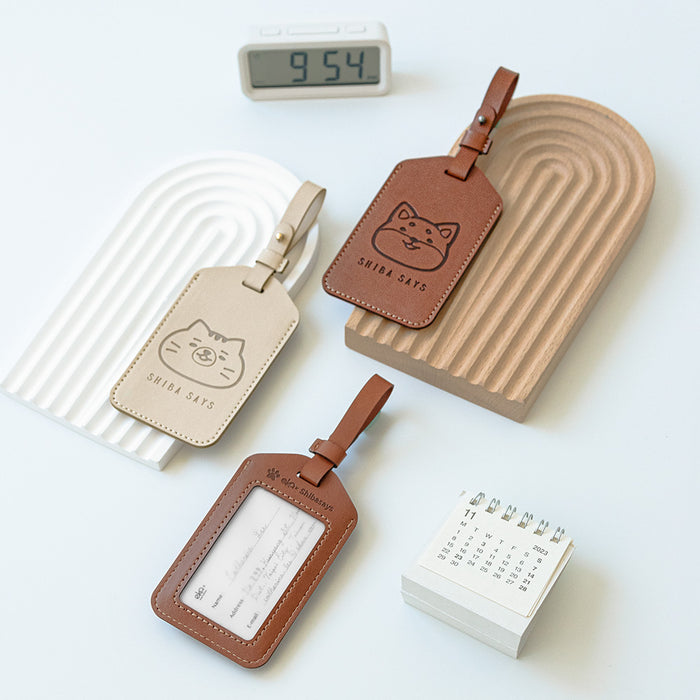 【ekax x Shibasays】 Leatherette Luggage Tag