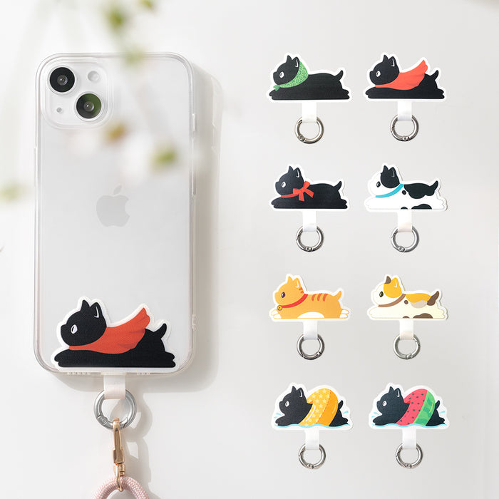 (Laying Cat Series)-Playful Design Phone Tether Tab