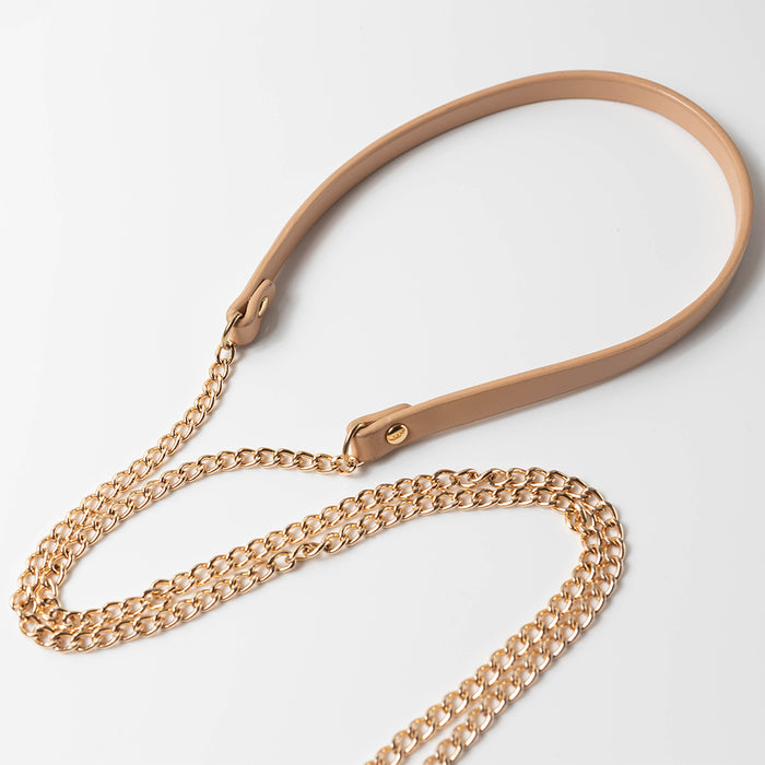 Leather Shoulder Strap with Metal Chain